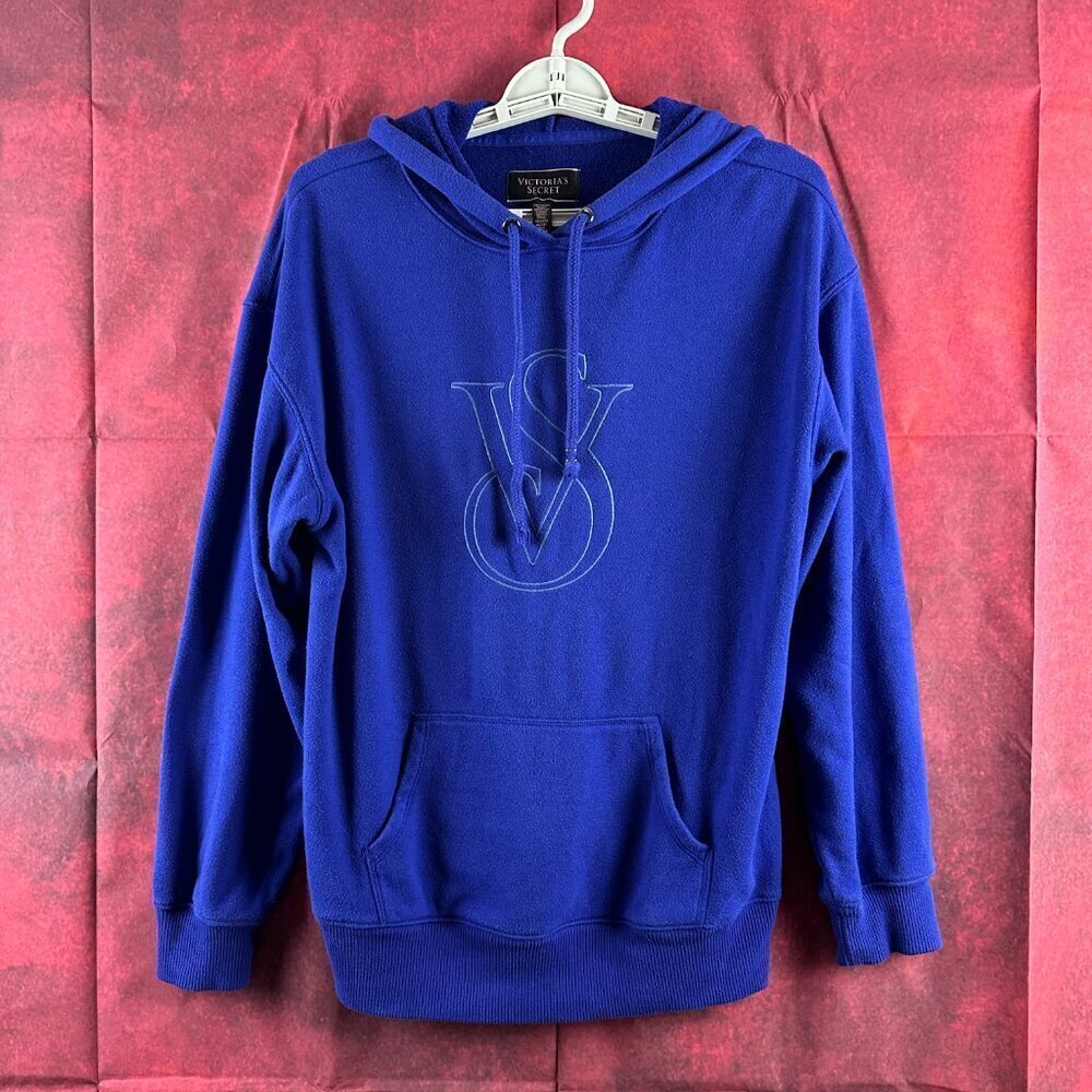 VICTORIA'S SECRET ROYAL BLUE PULLOVER HOODIE, LOGO, KANGAROO POCKETS, SIZE XS/XP